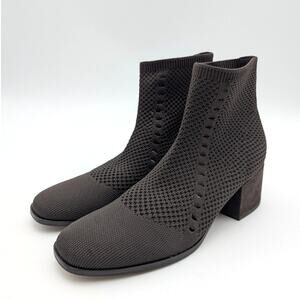 Eileen Fisher Purl Recycled Stretch Knit Bootie Women's Brown Sz US6.5 EU36.5